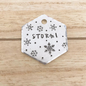 Snowfall- Winter Collection - Copper Paws Dog Tags